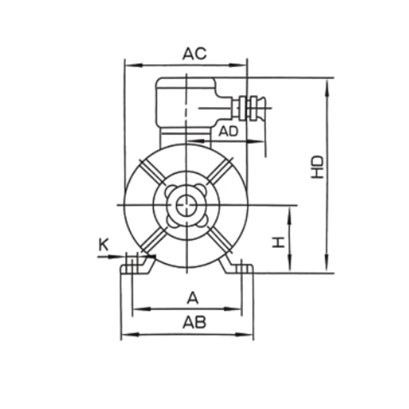 機(jī)座帶底腳、端蓋上無(wú)凸緣的電動(dòng)機(jī)(B3)